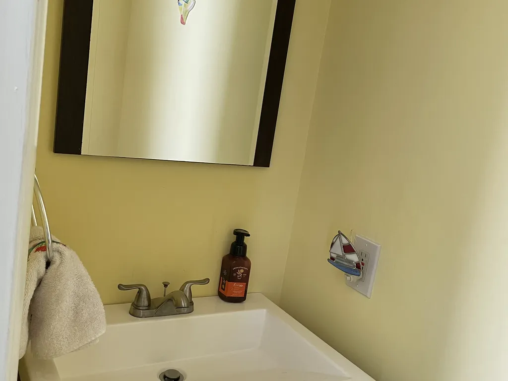 Upstairs powder room