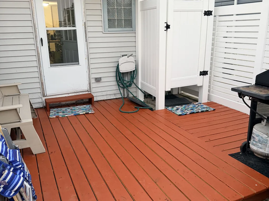 Back patio shower grill