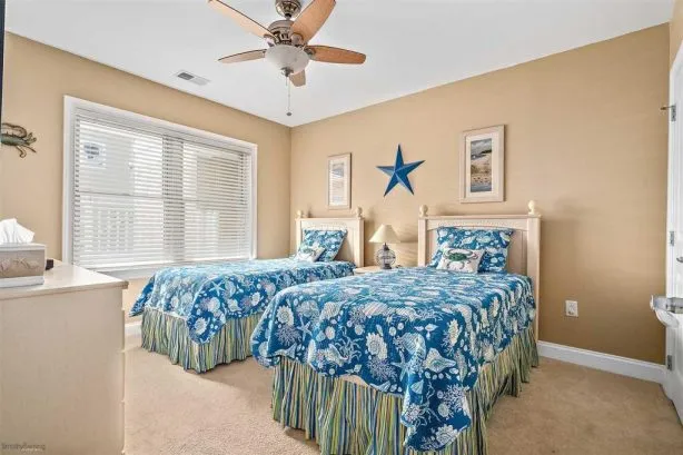 Bedroom #3 with twin beds with 42&amp;quot; TV