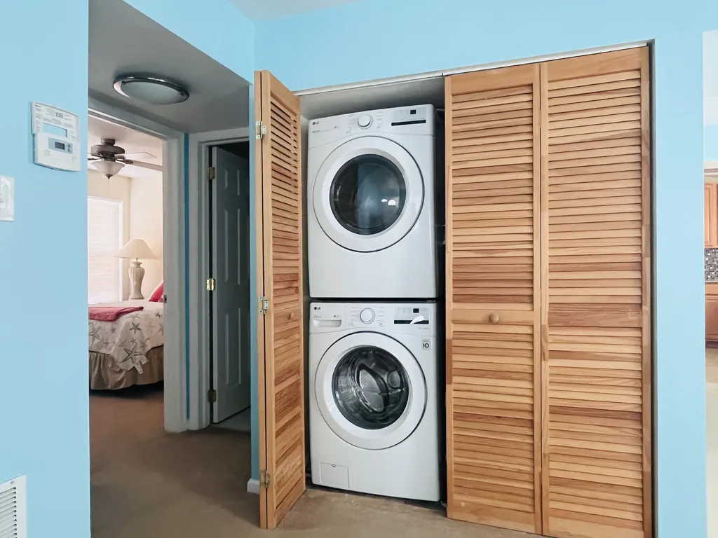 Full size washer and dryer.