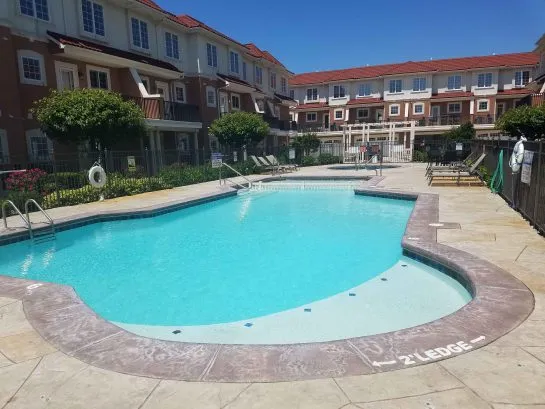 large pool with awesome scenery