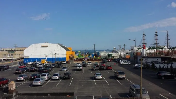 View of ocean and boardwalk from deck 