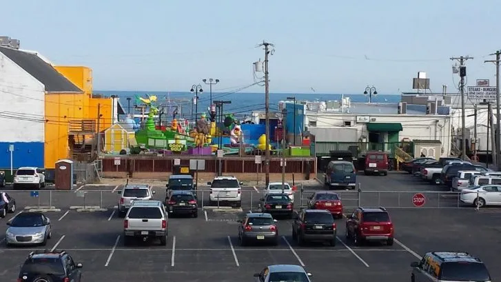 enlarged view of ocean and boardwalk from deck