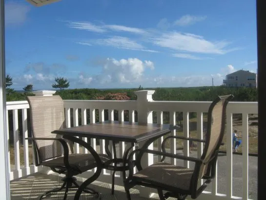 Deck Bistro Seating while looking at the Ocean