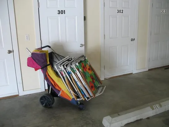 Beach Gear and Storage Room For Your Use, Or Store Your Own Gear Here