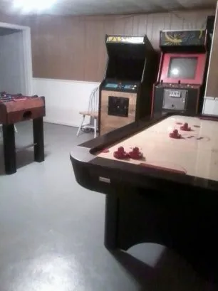 There are 2 arcade games in the gameroom.