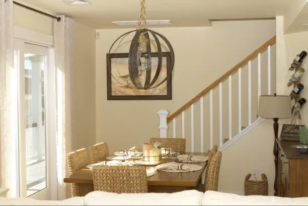Dining room room perfectly situated to capture great views as well. Table expands with 2 leaves