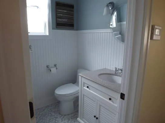 Luxury 1st floor bathroom #1...glass tile , standup shower with rainhead