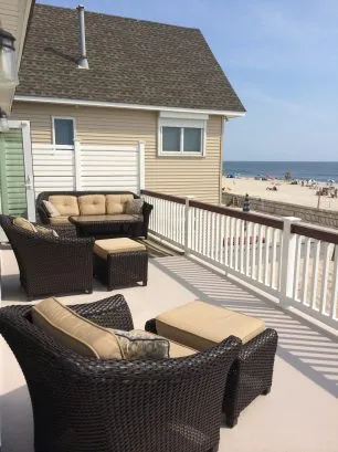 Outside entertaining space...Eastside deck sitting area