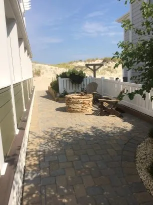 Oceanfront side patio and sitting area