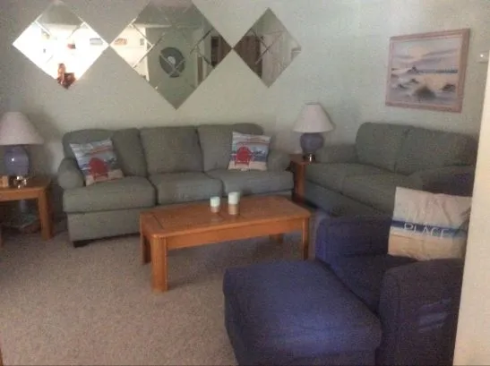 Living room with queen sleeper sofa
