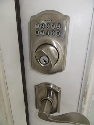 NO KEYS NEEDED!  No key management.  Send your personalized key code to everyone in your party so they can always get in.