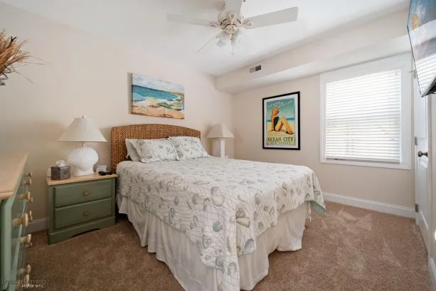 BEDROOM #2:  Queen Bed, Dresser, Nightstand, 42&amp;quot; TV on wall, custom closet