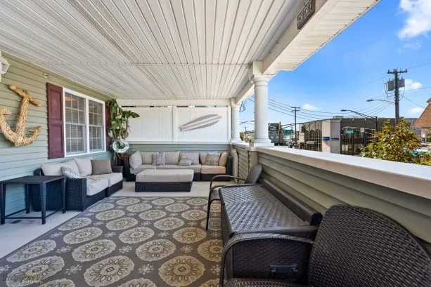 Large private front porch