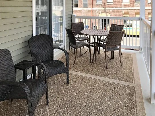 Rear Porch - 4 seat dining table and 2 chairs