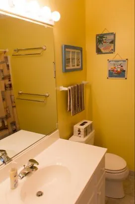 Second floor bathroom to right of hall
