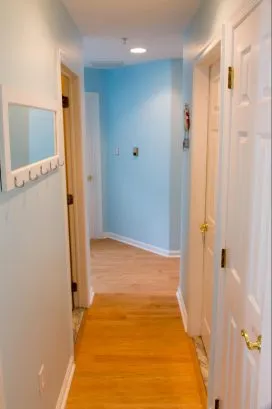 Hall leading from living room to bedrooms