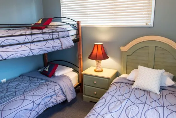 Metal bunks and single bed