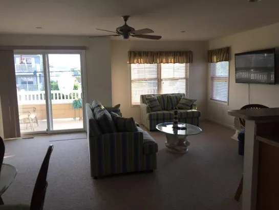 living room with large flat screen