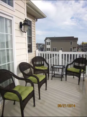 Deck with ocean in the distance