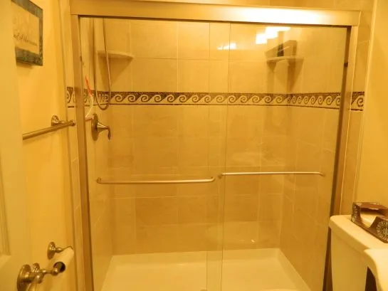 Downstairs bathroom with shower