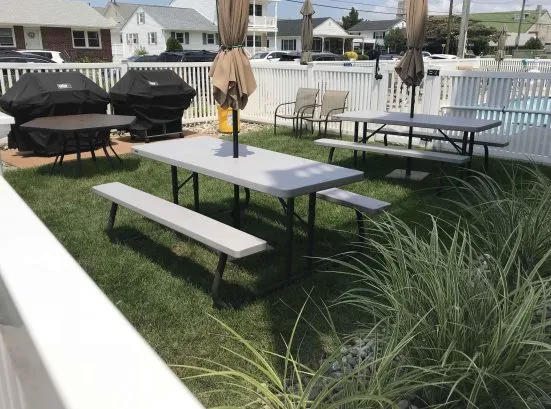 Picnic area with Weber Grills