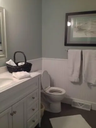 Main Floor (kids') bathroom with wide apron tub