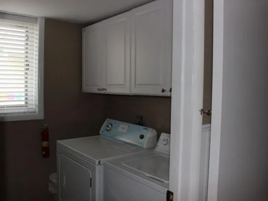 Washer and dryer on ground floor, with clothes line and pns for beach towels