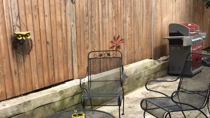 Back patio with propane grill.