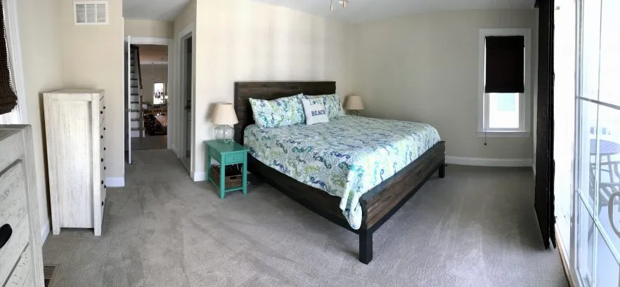 1st floor jr. primary with king bed, covered private deck - ensuite bathroom (Sleeps 2)