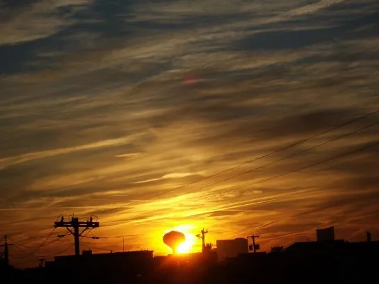 View of sunset from front door walkway