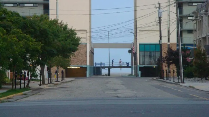 A view of the boardwalk and beach - 1-1/2 blocks from our front door.