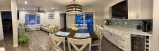 Kitchen w/ pool view