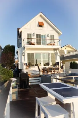 Rear view of property from  pier.