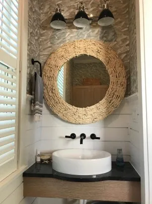 Powder Room is off front hall