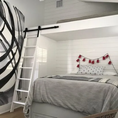Bedroom 3 queen storage bed, closet, sliding ladder, and storage loft (decoration since completed:))