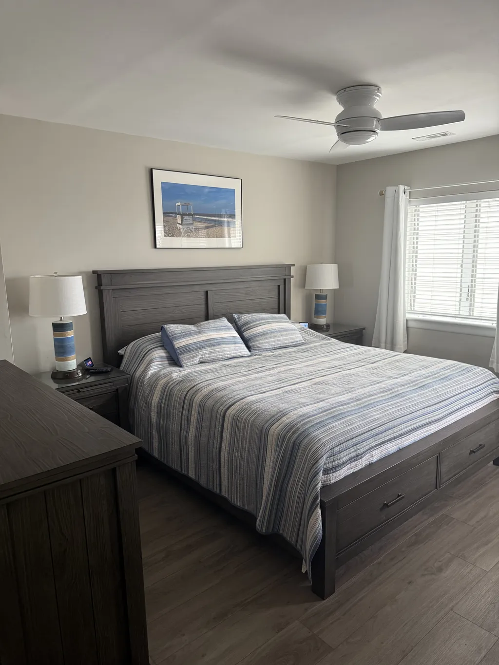 First Floor Master King, tv, ceiling fan