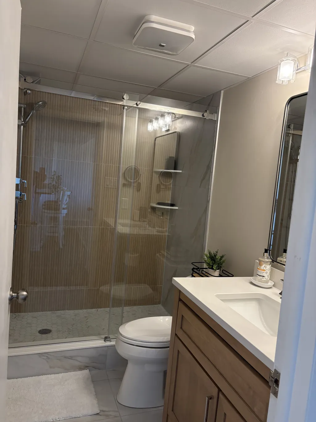 New spa like bathroom with walk in shower
