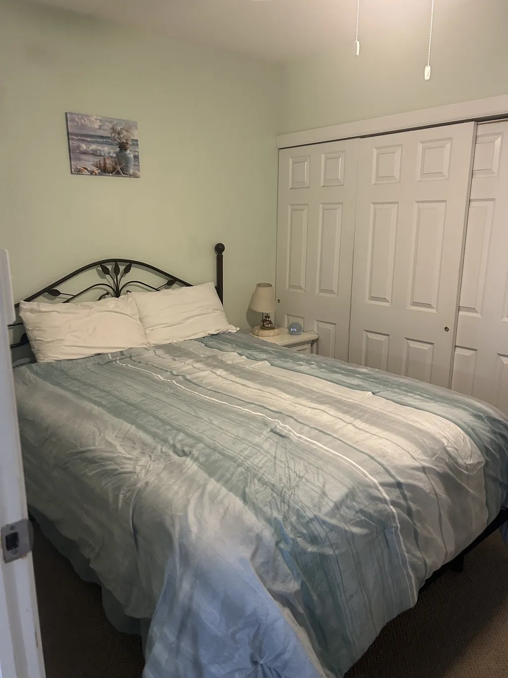 First bedroom queen bed, new mattress, large closet