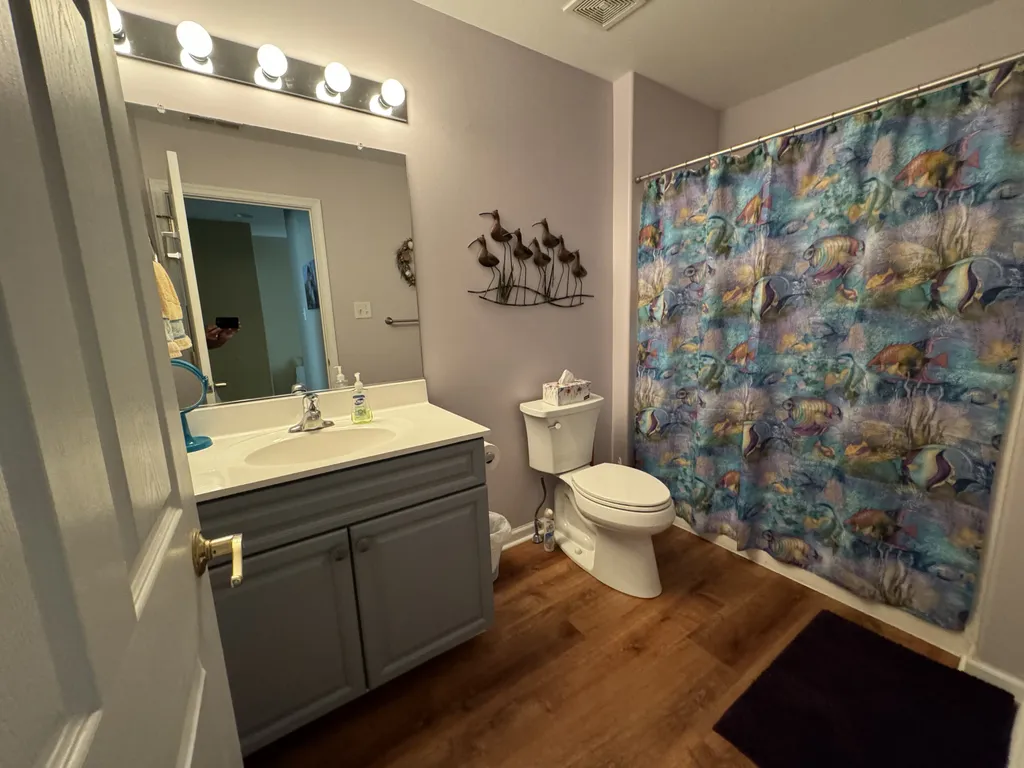 Hall Bath on 3rd Floor with Large vanity/sink, chair-height toilet, tub/shower