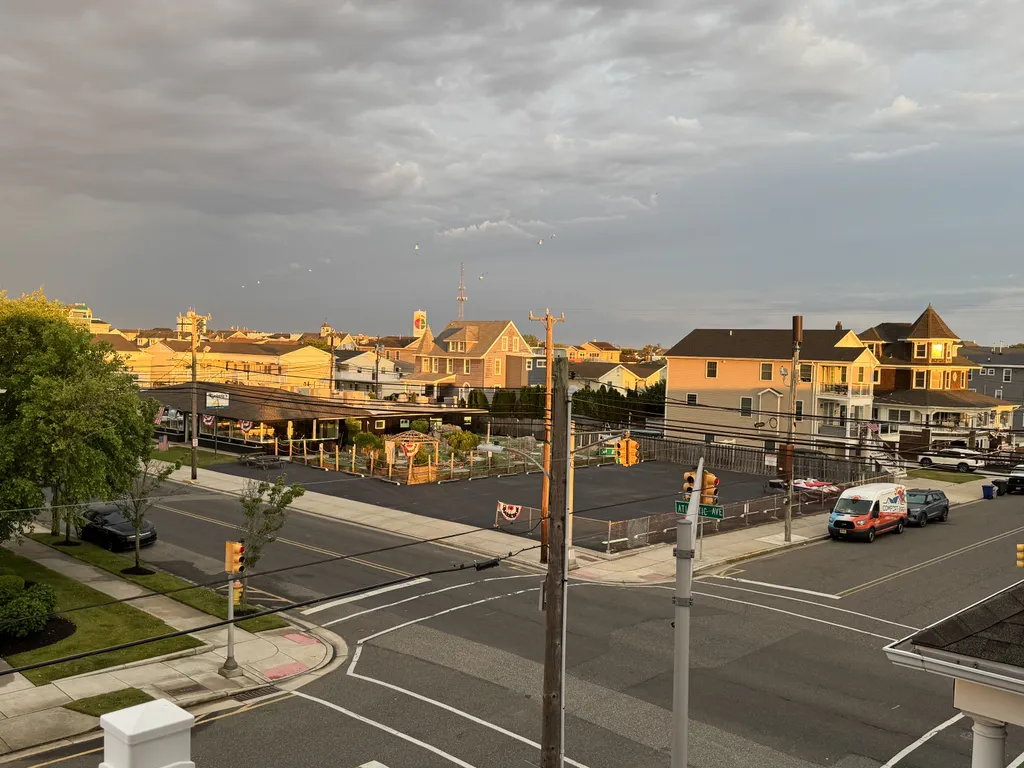 North Wildwood city view from the 3rd floor balcony.  A great place to relax in the morning with a cup of coffee.
