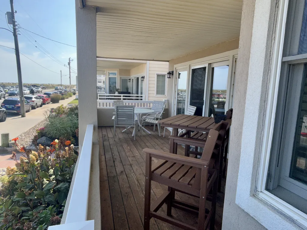 Daytime view of deck