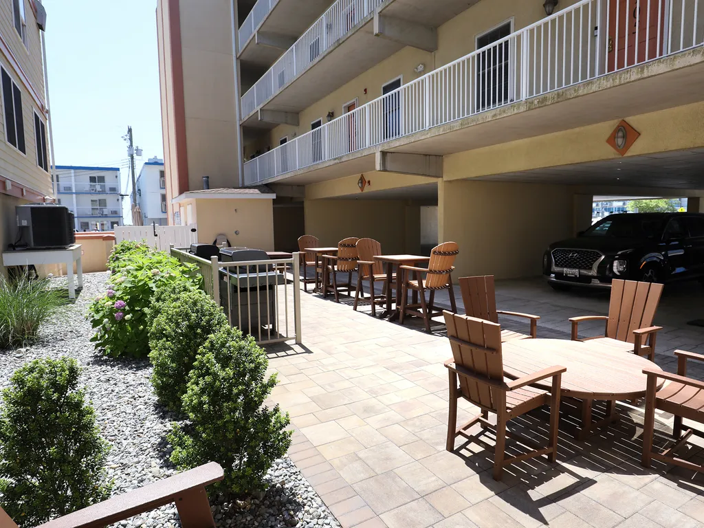 2 grills with sitting areas 