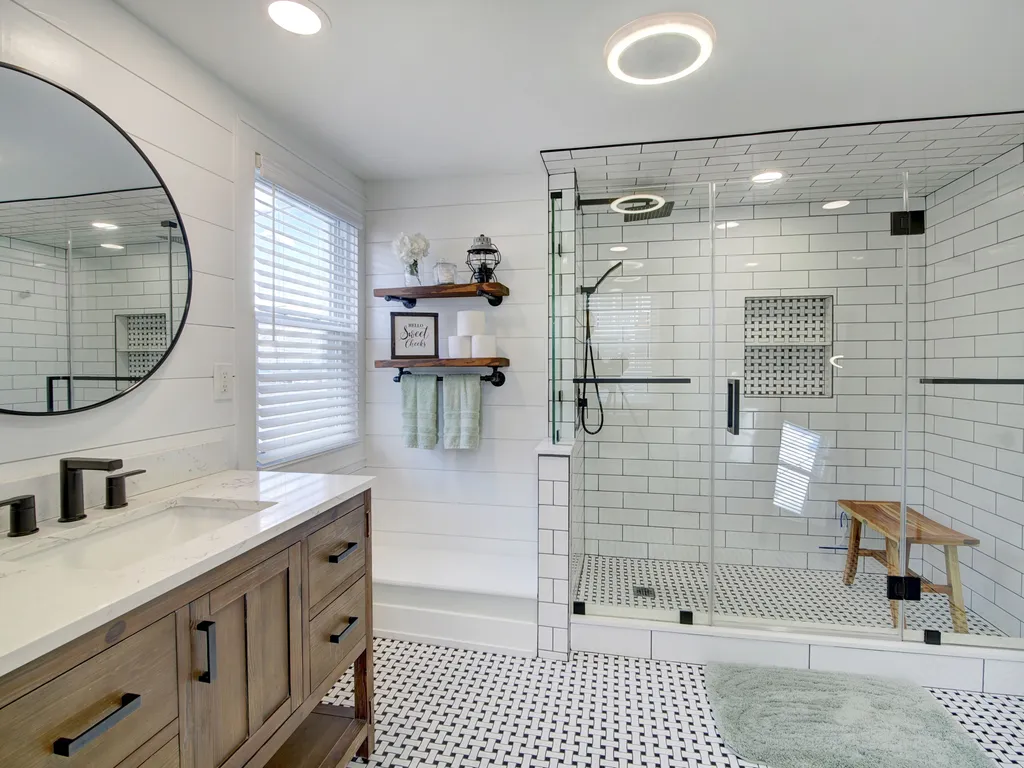 Enormous Primary Bathroom with Views of the Sunrise