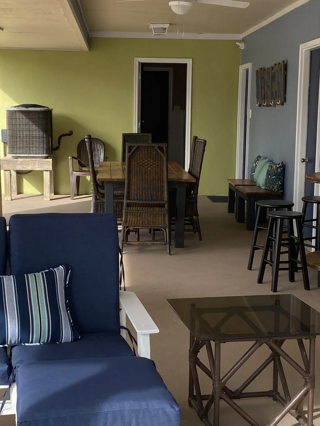 Covered patio with plenty of space for those non-beach days