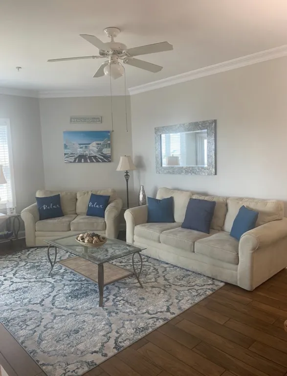 living room with fireplace