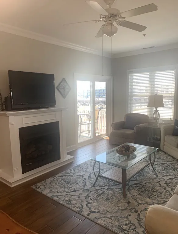 living room with fireplace