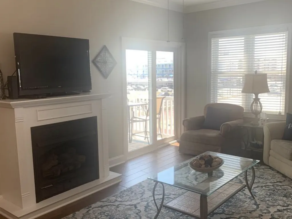 living room with fireplace