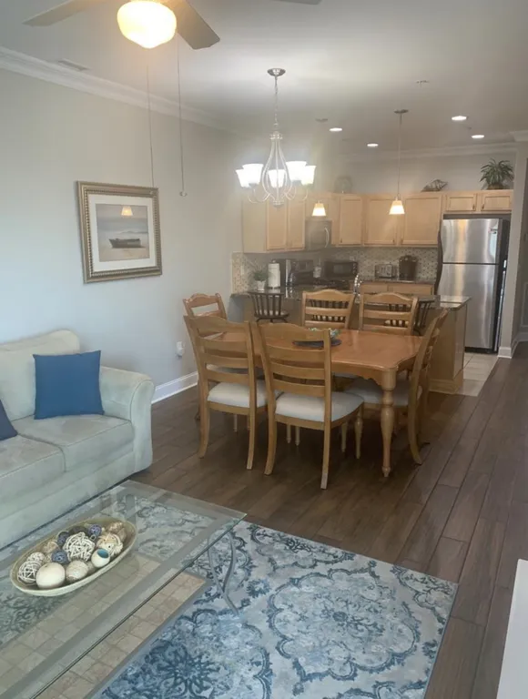 open area kitchen to living room