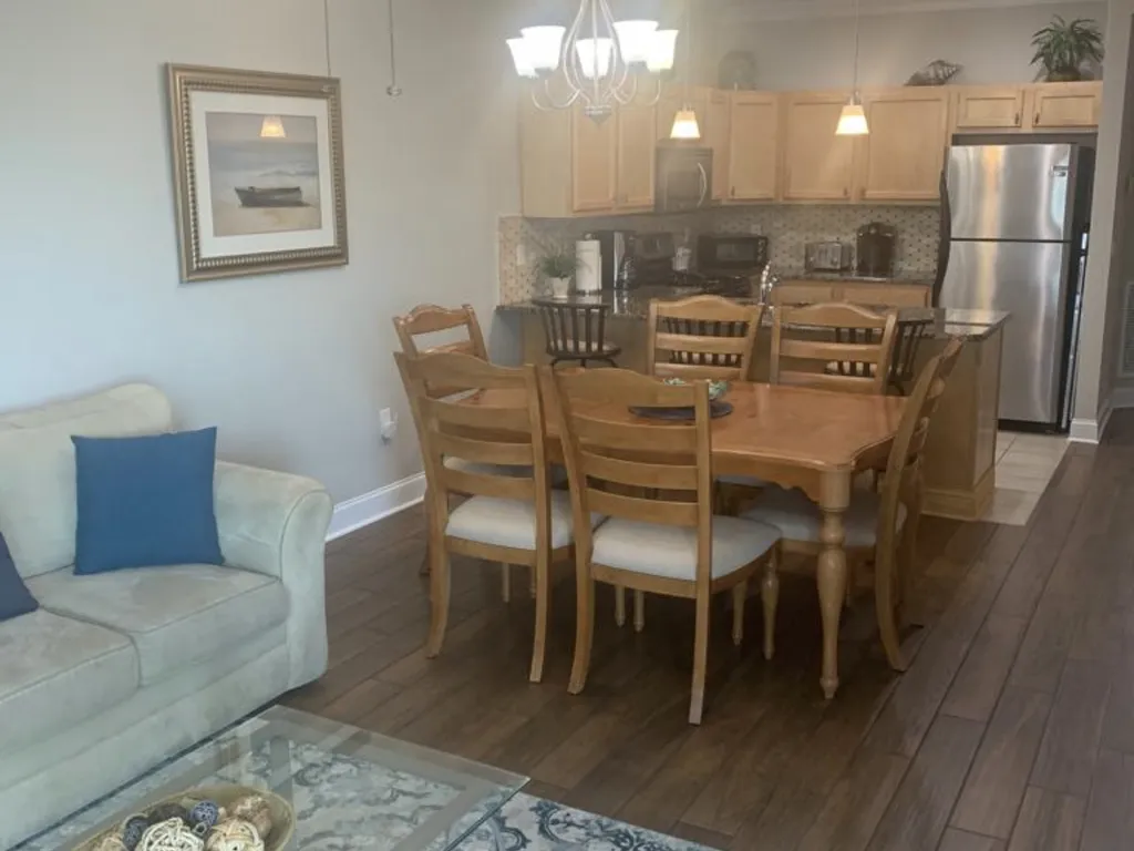 open area kitchen to living room